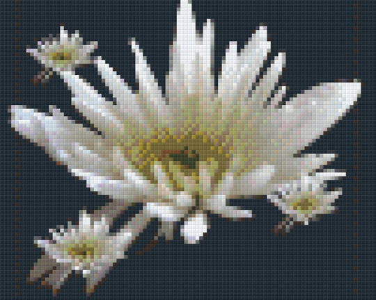 White Dahlias Four [4] Baseplate PixelHobby Mini-mosaic Art Kit